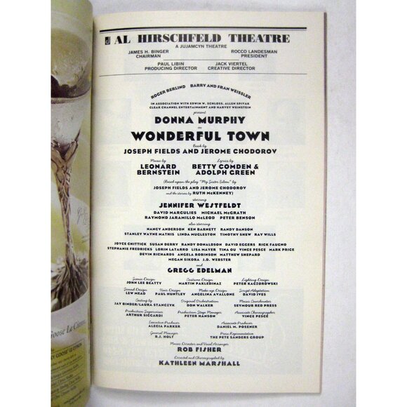 Wonderful Town Playbill Hirschfeld Theatre 2003 Donna Murphy Greg Edelman - Picture 4 of 8